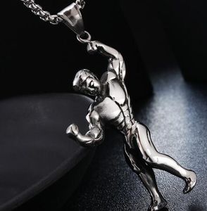 Fashion-new Sports Muscle Necklaces Gym Sports Stainless Steel 316L Personal Bodybuilding Dangle Pendant For Men Women Made Fitness Jewelry