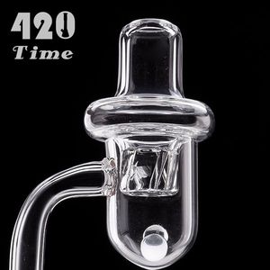 Quartz Banger med rund botten D = 21,5 mm 2 Qtz Pärlor 1 Qtz Carb Cap Bowl Dia 13.8mm Partihandel