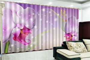 Blackout Curtain Promotion Blommor och Fragrance Music Flow HD Digital Print 3d Floral Shading Praktisk Fine Curtain