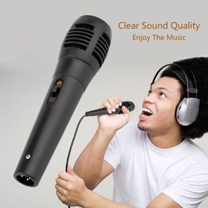 Hot Promocja Uniwersalna Przewodowa Jednokierunkowy Handheld Dynamiczny Mikrofon Głosowy Nagrywanie Nagrywanie Mikrofon Czarny
