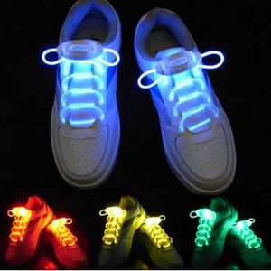 LED Sport Shoe Laces Luminoso Flash Light Light Up Glow Stick Stick Strap Lampeggiante Fibra ottica Shoelaces Party club in scatola al minuto