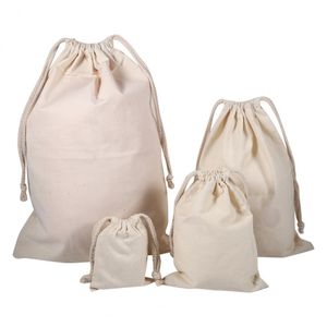 Algodão Material Saco Corda Drawstring Bolsa Saco De Armazenamento Saco Sapato Lavanderia Lingerie Maquiagem Roupas Acabamento Bagagem Bags