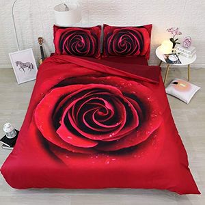 3D red rose Bedding Sets full Duvet Cover romantic bedspreads Bed Linen kids twin for girls Quilt Covers love wedding without comforter