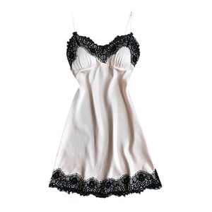 dessous porno Frauen Nachtwäsche Ärmellose Strap Nachtwäsche Spitze Trim Satin Cami Top Pyjama Sets frauen pyjamas sexy @ 8