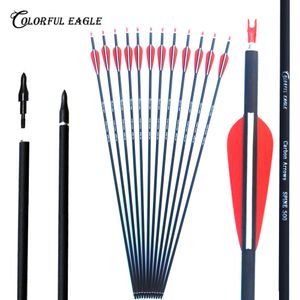 Wholesale carbon archery arrows for sale - Group buy New Spine Carbon Arrow With Replaceable Arrowhead Inches Length Archery Arrows for Compound Recurve Bow Hunting