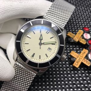 dos homens Relógio de luxo Top Quality Super Marine Movimento automático 45MM Sapphire Espelho Dial aço inoxidável 316 Belt Gentleman Assista