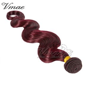 100% высокое качество бразильский натуральный необработанный Виргинский Реми пучки человеческих волос 99j чистый цвет бордовый объемная волна человеческих волос ткет
