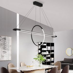 Modern Pendant Lights For Living Room Dining Room Circle Rings Acrylic Aluminum Body LED Ceiling Lamp Fixtures MYY