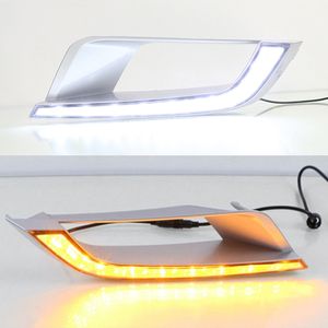 1 Set Auto LED Dagrijverlichting DRL met Gele Mistlamp LED voorbumper Koplamp voor Ford Ranger