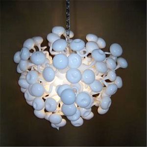 Art Blow Chandelier Hanging LED DIY Murano White Chandeliers Home Decor Glass Pendant Lamps