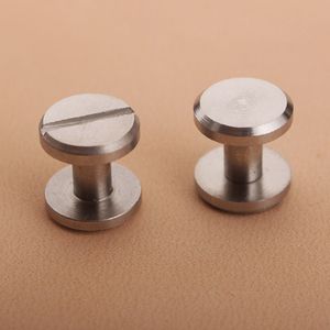 10*4/5/6/7/8mm estilo plano carteira de aço inoxidável bolsa chicago cinto parafuso rebite diy prendedor artesanal garmnet hardware couro artesanato parte