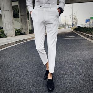 2019 novos moda masculina sólida listras de cor boutique sina vestido de noiva forma formal terno calças / mens business calças casuais