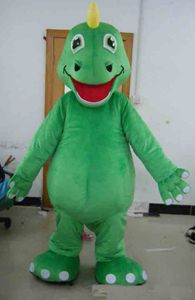 2019 Высокое качество горячего плюшевого меха костюм зеленый динозавр динозавр костюм для взрослых носить