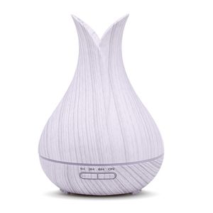 400ml Wood Grain Humidifier Aroma Essential Oil Diffuser Ultrasonic Air Humidifier with 7 Color Changing LED Lights Air Purifier GGA1878