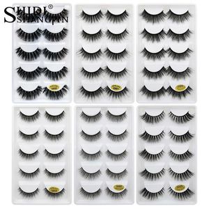 Brand New Pairs Mink Eyelashes Natural D Falso Cílios Tipos Handmade Tira Completa Lashes Cilios Faux Cils