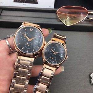 Lovers 'Top Märke Män Kvinnor Klockor Rose Gold Full Rostfritt Stål Band Alla Rum Arbete Lyx Armbandsur för Dam Mens Alla hjärtans dag Present Mors daggåva