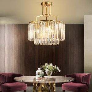 Modern minimalist chandeliers for living room crystal chandelier dining room ceiling chandelier lighting fixtures copper lustres LLFA