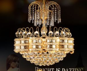 Europejski styl amerykański kryształowy żyrandole światła LED Lampy wisiorek Hotel Luksusowy jadalnia sypialnia Nowy wisiorek oświetlenie żyrandolskie Myy
