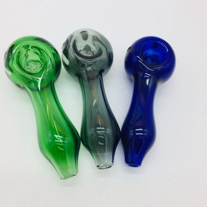 4 .0 Inch Snowflake glass Hand pipe Bubbler Tobacco Stripe Spoon Pipes For Dry Herb smoking Cigarette Filter pipes 10 Color Free shipping