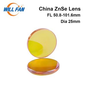 Will Fan Dia 25 mm China ZnSe Co2 Fokuslinse Optische Instrumente FL50,8 mm 63,5 mm 76,2 mm für Lasergravur-Schneidemaschine