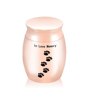 Mini Cat Dog Urns Small Pet Cremation Pendant Jar Pet Ashes Holder Pet Caskets Keepsake Paw Print Type Memorial Urn 30x40mm