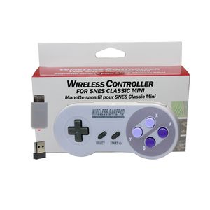 Bezprzewodowy Gamepad dla SNES Mini Classic Edition Bezprzewodowy Kontroler Nostalgiczny Uchwyt 2 Kolory Retail Pack DHL za darmo