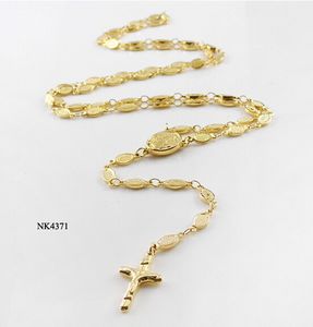 Raffinati gioielli per regali di Pasqua Catena ovale in acciaio inossidabile Collana lunga in oro con rosario Collana con pendente a catena Regali di moda