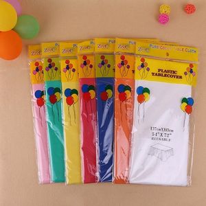 PE Скатерть крышка стола Solid Color Скатерть Birthday Party Supplies Свадебные украшения 137 * 183cm Скатерти KKA6884