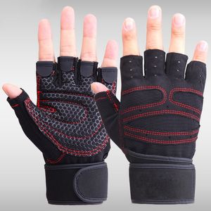 Mode-heta män kvinnor halvfinger fitness handskar vikt lyft handskar skydda handled gym träning fingerlösa viktliftande sporthandskar