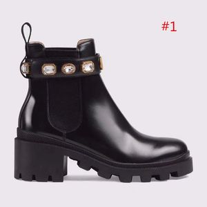 2019 high quality Woman's Leather shoes Lace up Ribbon belt buckle ankle boots factory direct female rough heel round head autumn winter Mar
