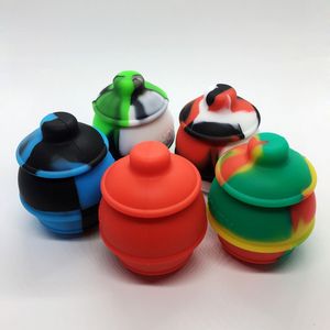 Newest Silicone Seal Store Jar Pill Case Herb Box Wax Oil Bottle Portable Innovative Design Cover For Smoking Tool Accessories Hot Cake DHL