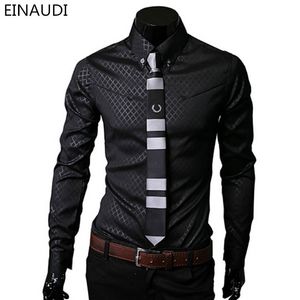 Homens xadrez camisetas Marca 5xl 2016 novo vestido dos homens camisas manga longa Slim Casual Preto Branco Social Roupas Masculinas Chemise Homme 25 C18122701