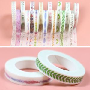 DIY Scrapbooking Sticker Label Tape Notebook Dekorativ tejp Kreativ Färgrik Blommanlägg Masking Tape Skolkontor BH2530 TQQ