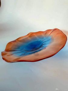 Mediterranean Sea Blown Glass Plates Wall Mounted OEM 100% Hand Blown Glass Wall Plates Hotel Big Chihuly Style Wall Lights