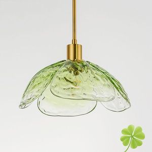Modern LED Glass Four-Leaf Clover Pendant Lights Lighting Loft Restaurang Vardagsrum Hängsmycke Lampa Sovrum Dekor Ljus Fixtures Myy