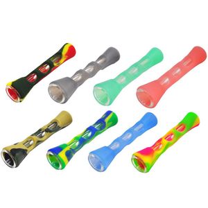 silicone prometheus one hitter bat silicone portable straight pipe nano pyrex glass tobacco pipes vs twisty gblunt