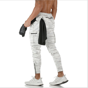 2020 Sommer-Jogginghose Herren-Baumwolle mit mehreren Taschen, weiße Tarnung, Sporthose, Jogger, männliches Fitnessstudio, Bodybuilding, Trainingshose