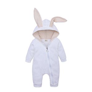 Spring Autumn Baby Clothes Bunny Baby Rompers Cotton Hoodie Newborn Girl Onesies mode spädbarn kostym pojkar kläder