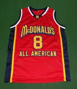 Custom Men Youth women Rare McDonalds K B White red College Basketball Jersey Size S-4XL or custom any name or number jersey