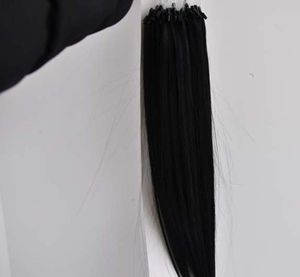 Micro Loop Ring Human Hair Extensions 100% brasiliansk rak Remy Human Hair Blond Brown Black 1G/S, 100s/Lot