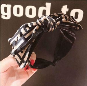 Designer de luxo Carta Headband Das Senhoras Moda Marrom Bandanas Mulheres Marca Bow Tie Headbands Acessórios Para o Cabelo Presente de Festa de Aniversário