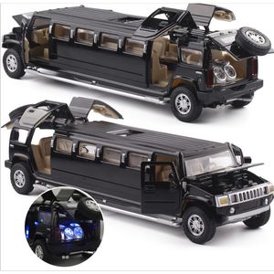 high simulation 1:32 alloy hummer limousine metal diecast car model pull back flashing musical kids toy vehicles free shipping Y200318