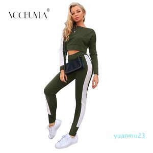 Wholesale-Voobuyla Women Sports Set Fitness Yoga Suit Long-sleeved Sweatshirt Pants Outdoor Running Sets Sportswear Running Sports Suits