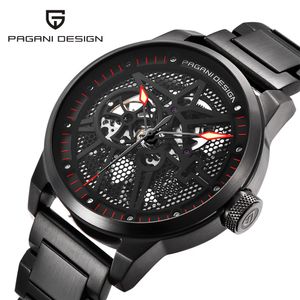 ファッションラグジュアリーブランドPagani Leather Tourbillon Automatic Watch Men Wristwatch Men Mechanical Steel Wristwatches Relogio Masculin