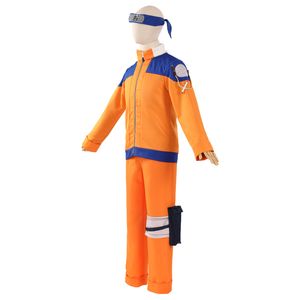 Japan Anime unisex Uzumaki Naruto Hokage Cosplay Costplay Costume z długim rękawem Mundur Pełny zestaw Azjatycki rozmiar 199p