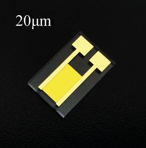 20ミクロンのインターデジタル電極IDE石英ガラスゴールドマイクロ電極MEMS医療光学ケミカルセンサーバイオセンサチップ