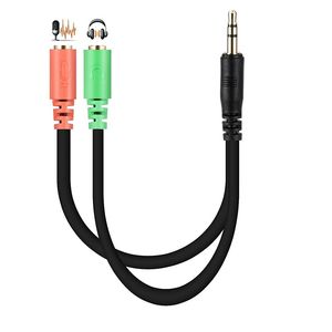 3.5mm Jack Microphone Headphone Audio AUX Extension Splitter Cable male to 2 female convert wire for tablet pc smartphone