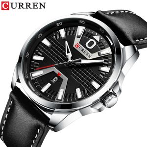 Creative Clock Watch Man Fashion Luxury Watch Brand CURREN Leather Quartz Business Wristwatch Auto Date Relogio Masculino