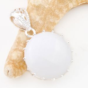 10st Luckyshine White Moonstone Pendants Gemstone Silver Vintage Europe Populära hängen Halsband Smycken för kvinnor