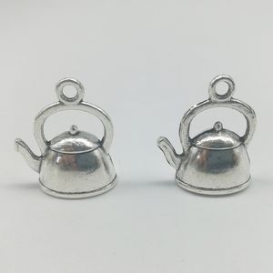 Lotto 100 pezzi pendenti con ciondoli in argento antico teiera gioielli fai da te per orecchini bracciale collana stile retrò 19 * 17mm